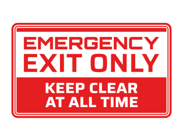 Emergency exit only, keep clear
