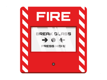 Fire alarm, break glass