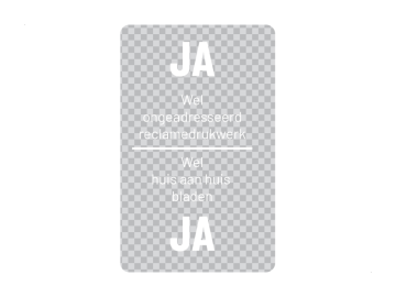 Deurbel Ja - Ja transparant met wit