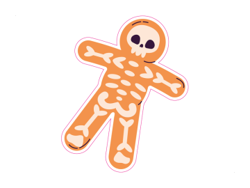 Feestdagen skelet koek