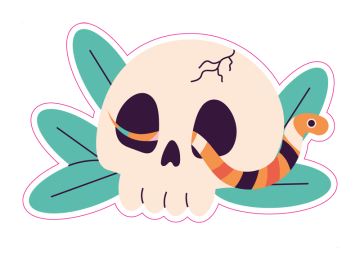 Feestdagen schedel slang