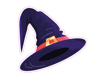 Feestdagen paarse heksenhoed