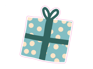 Feestdagen cadeau blauw gestipt