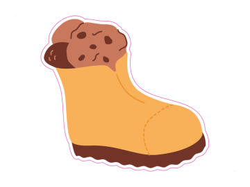 Feestdagen gele schoen koekjes