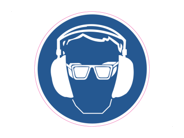 Oog en gehoorbescherming verplicht