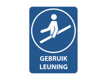 Gebruik leuning, met tekst