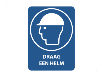 Draag een helm, met tekst