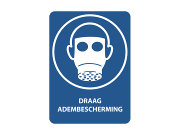 Draag adembescherming, met tekst