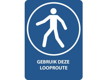 Gebruik deze looproute, met tekst