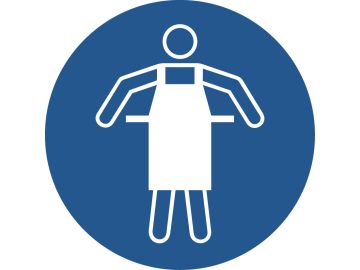 Gebruik een beschermend schort