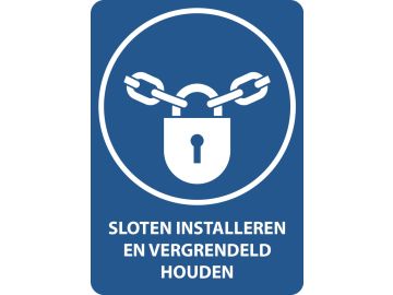 Sloten installeren en vergrendeld houden, met tekst
