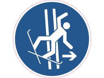 Verlaat het skiliftpad na een val