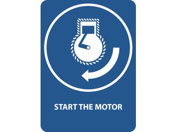 Start the motor, met tekst