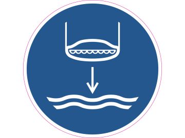 Laat de reddingsboot naar het water zakken (startvolgorde van de reddingsboot