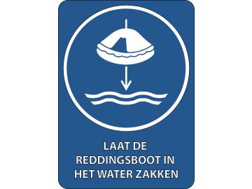 Laat de reddingsboot naar het water zakken (startvolgorde van de reddingsboot), met tekst