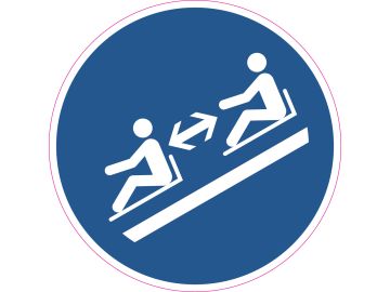 Houd een veilige afstand tussen sleeën (rodels)