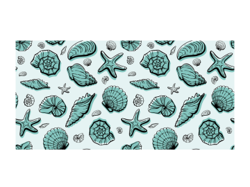 Muursticker schelp vel blauw