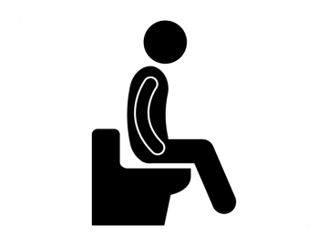 Muursticker wc zitten