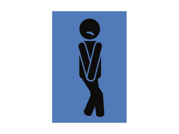 Muursticker wc mannen blauw