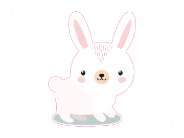 Muursticker wit konijntje