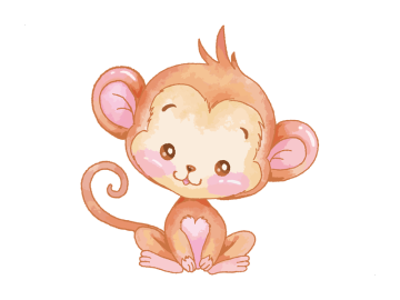 Muursticker Schattig Aapje