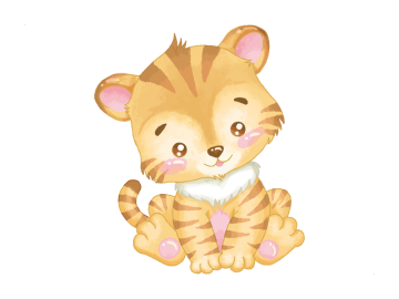 Muursticker Schattig Tijgertje