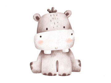 Muursticker schattig nijlpaardje