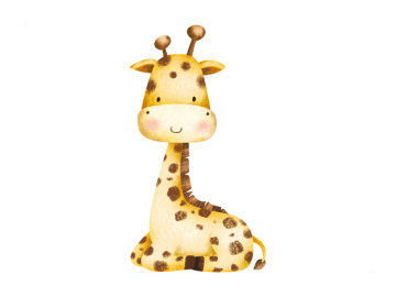Muursticker liggend schattig giraffje