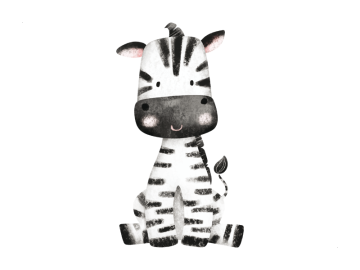 Muursticker schattige zebra