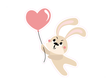 Muursticker Vliegend Konijn