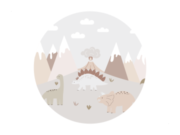 Muursticker cirkel dino bergen