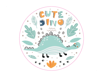 Muursticker cirkel dino blaadjes