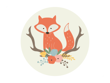 Muursticker Cirkel Vos
