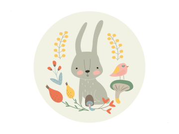 Muursticker Cirkel Konijn
