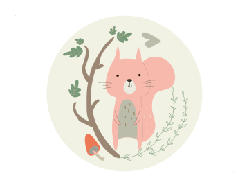 Muursticker Cirkel Eekhoorn