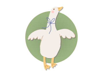 Muursticker gans groen