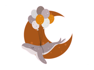 Muursticker Walvis Maan