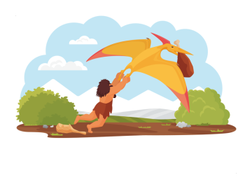 Muursticker dino met meneer