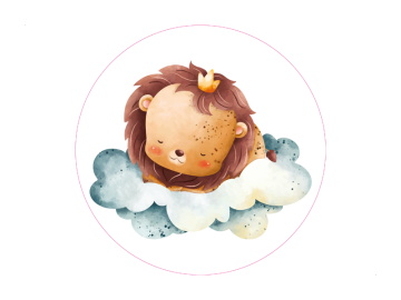 Muursticker Leeuwtje op de wolken