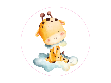 Muursticker Giraffe op de wolken