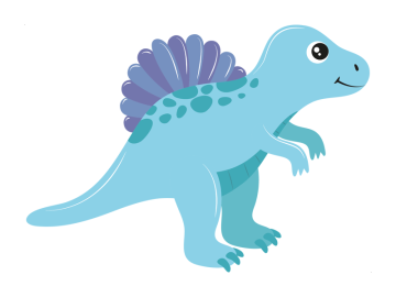 Muursticker dino licht blauw
