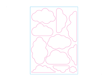 Stickervel wolken Wit