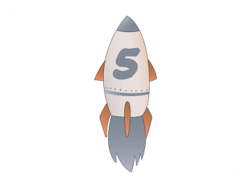 Muursticker Raket #5