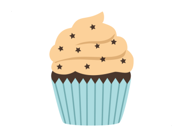 Muursticker cupcake beige met sterren