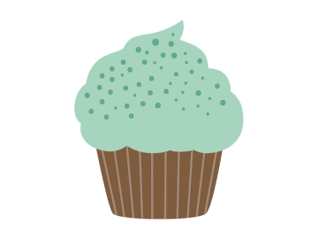 Muursticker cupcake cyaan