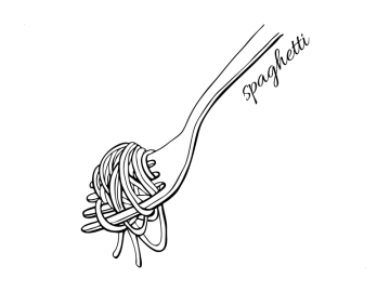 Muursticker spaghetti pasta