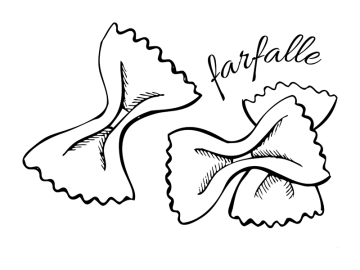 Muursticker farfalle pasta