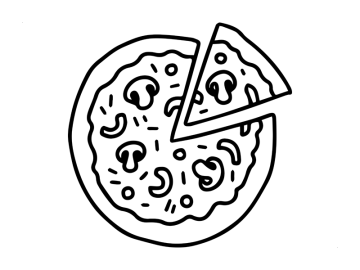 Muursticker pizza tekening