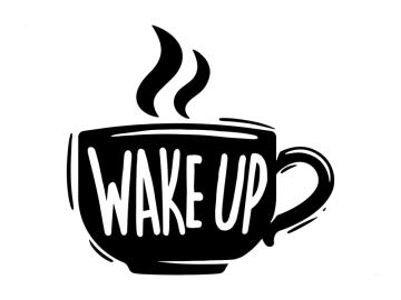 Muursticker coffee wake up