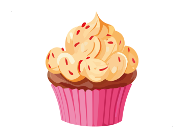 Muursticker cupcake oranje